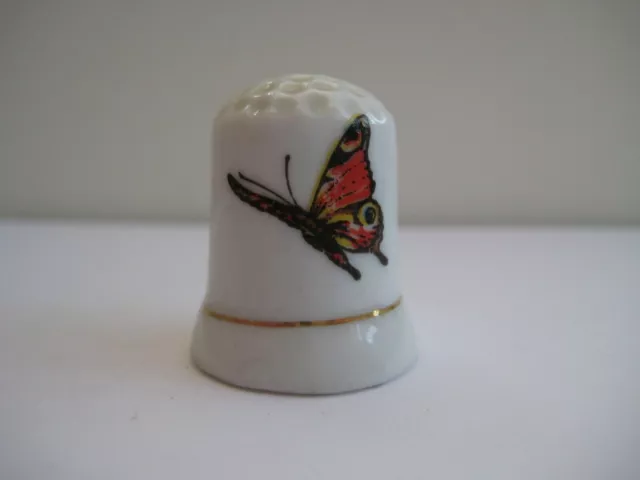 Vintage collectible porcelain thimble Butterfly