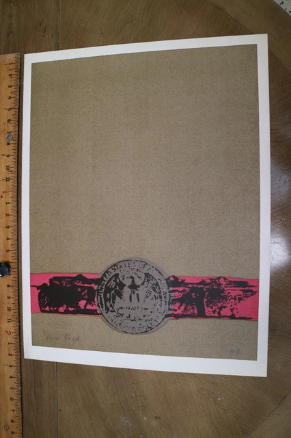 Nissan Engel Signed Israeli Artist's Proof Lithograph U.S. Quarter