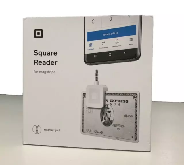 Square Credit Card Reader For iPhone/Android 3.5mm Headphone Jack Connector NEW