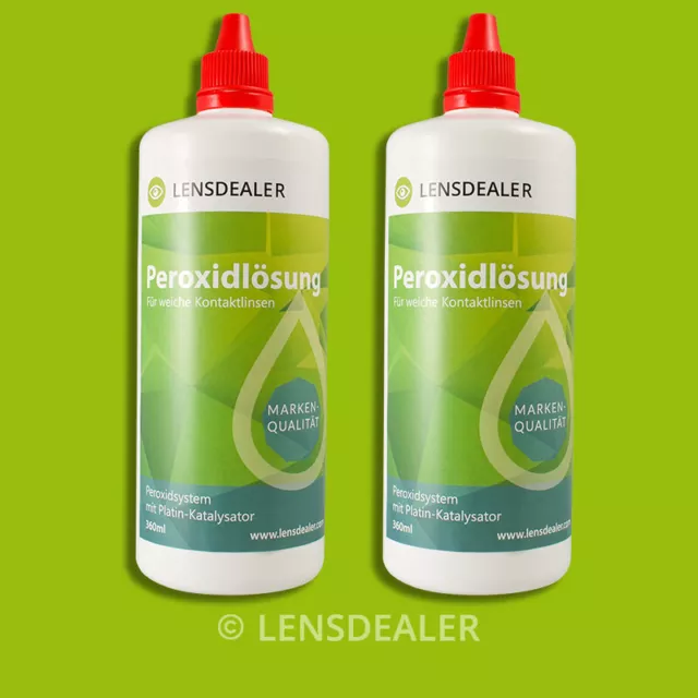 Lensdealer Peroxid Lösung Doppelpack 2 x 360ml Kontaktlinsen Pflegemittel