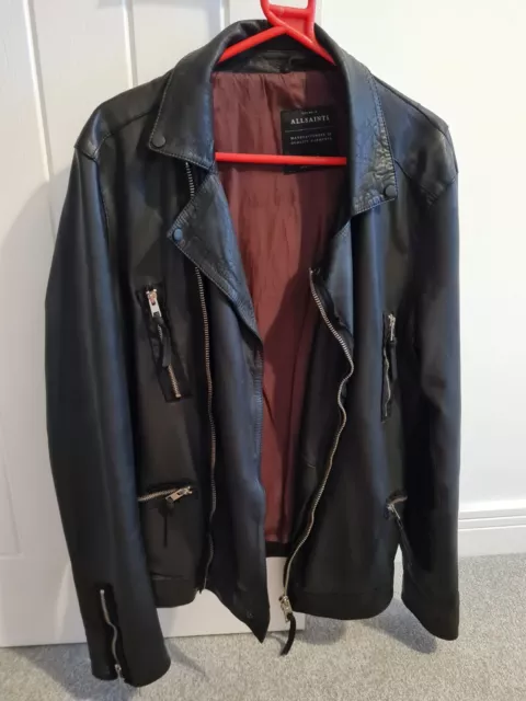 ALLSAINTS KAHAWA LEATHER Biker Jacket size Large 95.00 PicClick UK
