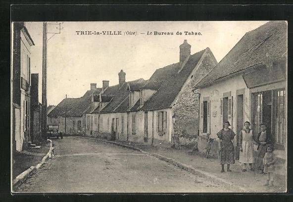 CPA Trie-la-Ville, Le Bureau de Tabac 1932
