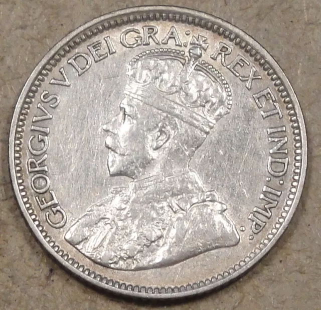 Canada 1914 Silver Ten Cents Better Circulated Grade Coin Lightly Cleaned