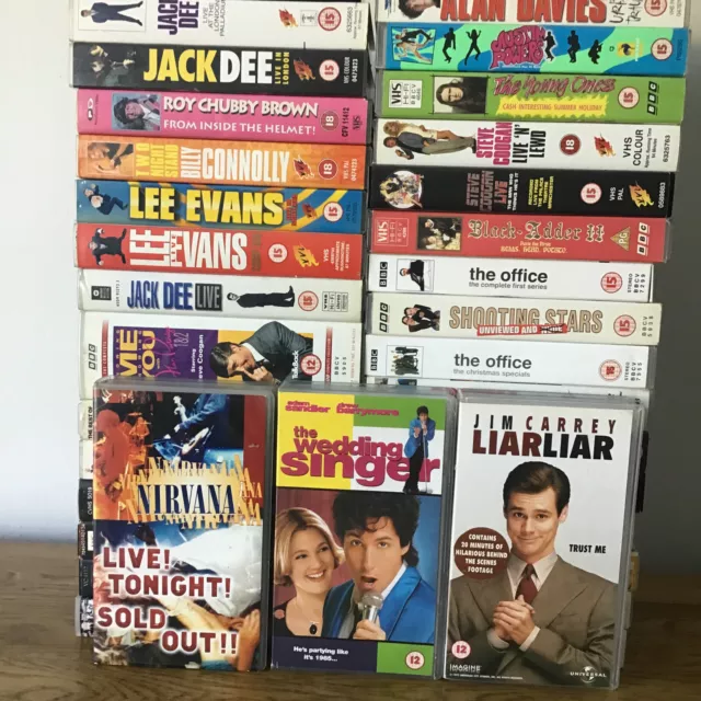Joblot VHS cassette Bundle : Nirvana, Black Adder, Liar Liar, Bottom, The Office