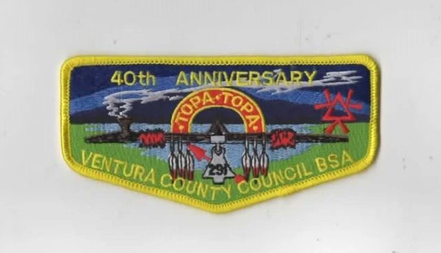 Topa-Topa 291 40th Ann. Flap YEL Bdr. Ventura County Council [MK-5731]