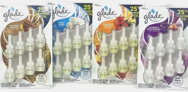 New Glade PlugIns Scented Oil Refills various scents Pick Your Favorites NIP
