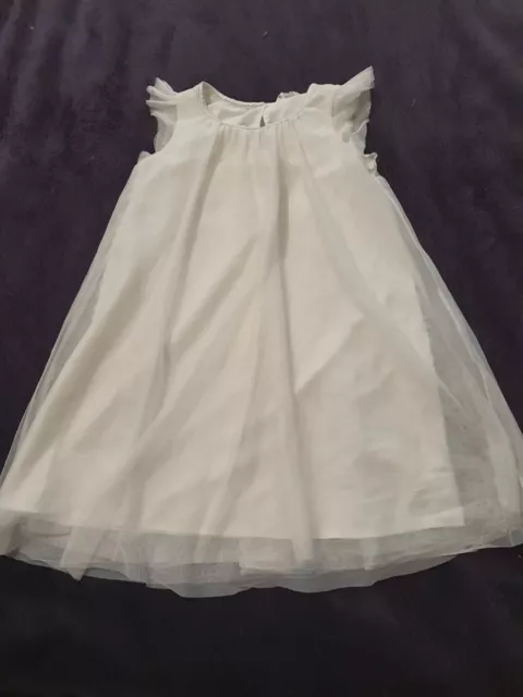 H&M Girl's Cream Floaty Dress Sparkly Age 7-8 Years
