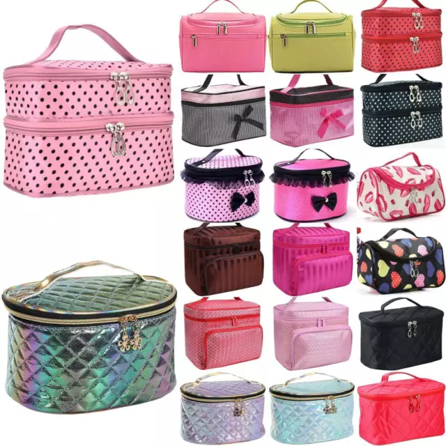 Womens Kids Make Up Bag Vanity Case Travel Cosmetic Organizer Beauty Storage Box