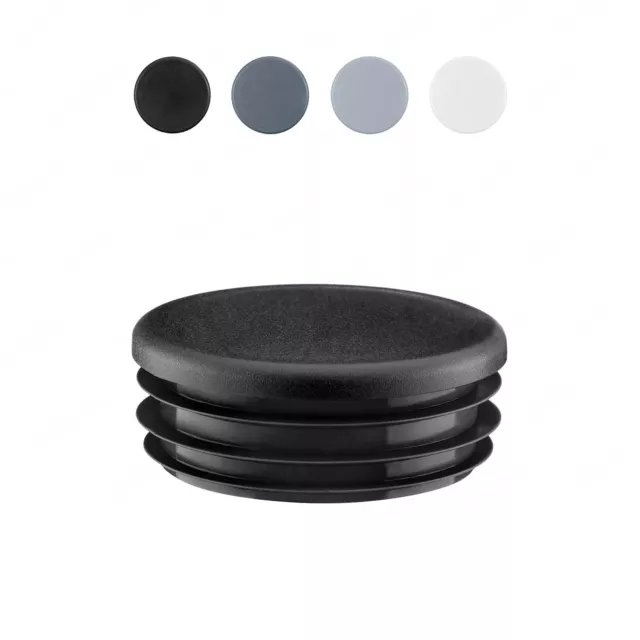 Bouchon plastique rond diamètres de 10 - 120 mm embout de tube rond noir