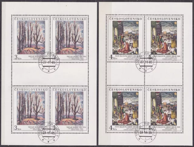 CZECHOSLOVAKIA 1985 SC#2586/90 USED Sheet, Art in the National Gallery (XVIII).