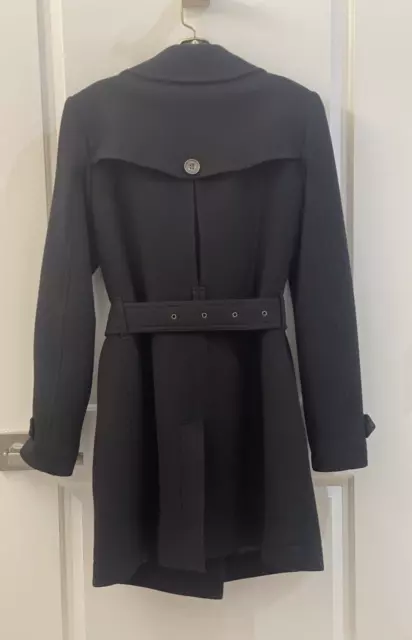 Burberry Brit Women's Daylesmoore Check Double Breasted Trench Coat Black Size 6 2