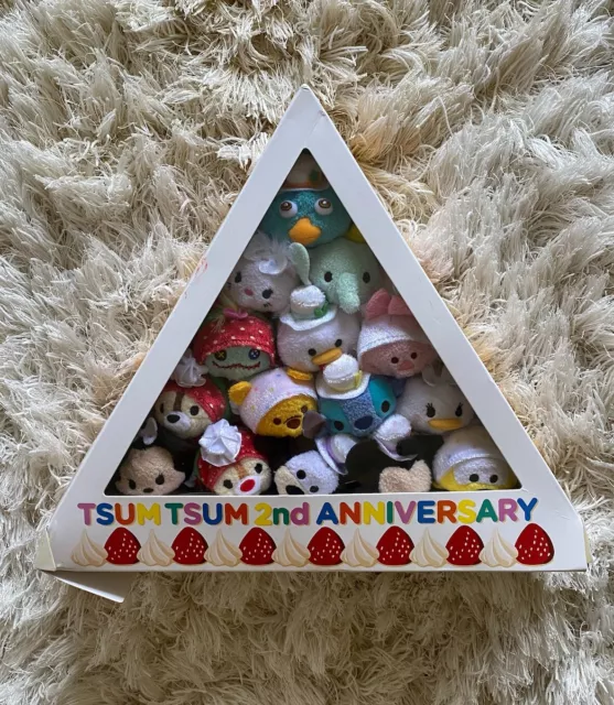Tsum Tsum Tsum 2e anniversaire mini boîte à gâteaux lot de 15 peluches farcies personnages Disney
