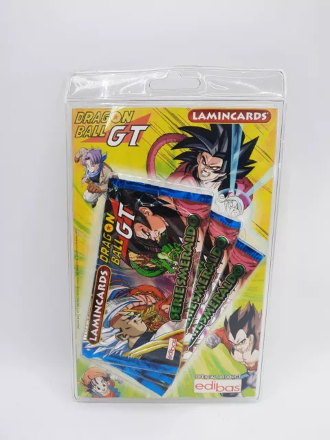 BLISTER DA 3 BUSTINE LAMINCARD DRAGON BALL GT SMERALDO Edibas sigillato