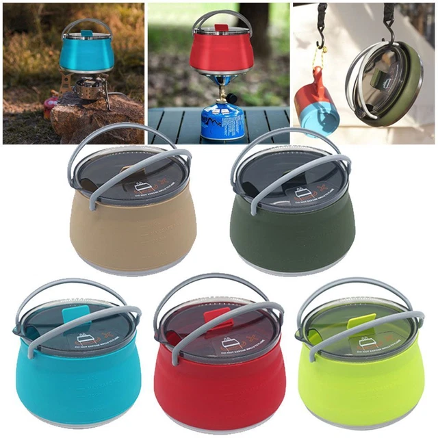 Bouilloire Pliante Cuisinière à café, Pot d'eau bouillante Camping Théière