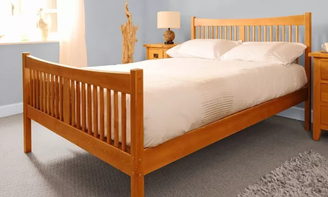 3ft 4ft6 5ft Solid Wooden Country Bed Frame Choice of Colours and Mattresses