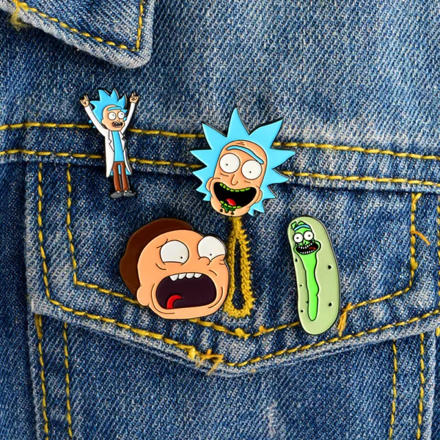 Pin Badges Enamel - Set of 4 - Rick & Morty Cartoon - EB0081