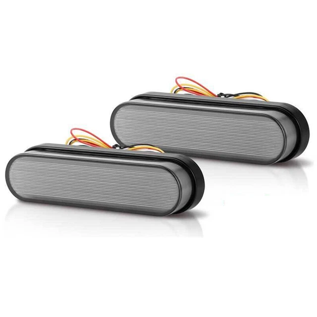 Motorcycle DRL LED Light Bar Brake Flowing Turn Signal Stop Tail Strip Lamp 2Pcs