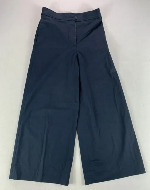 Cos Pants Trousers Womens Size 2 Blue Wide Leg (Flat Lay Is 27X25)
