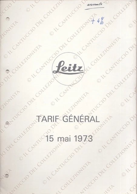 1973 Leitz Tarif general Prix equipment catalog *booklet