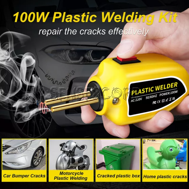 Hot Stapler Plastic Welder 100W Welding Gun Bumper Soldering Iron + 200 Staples