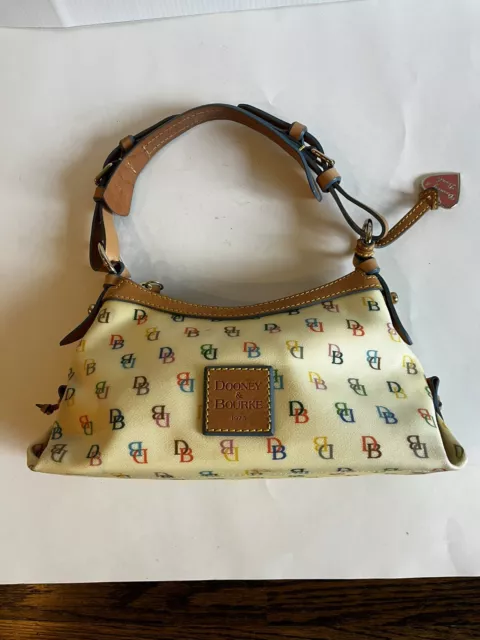 Dooney & Bourke Cream/Pastel  Mini East West  Slouch coated canvas Purse