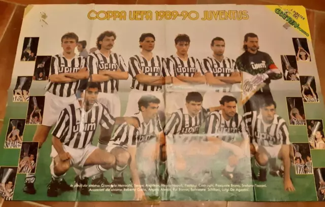 Juventus - Maxi Poster Coppa Uefa 1989-90 Guerin Sportivo No Rivista