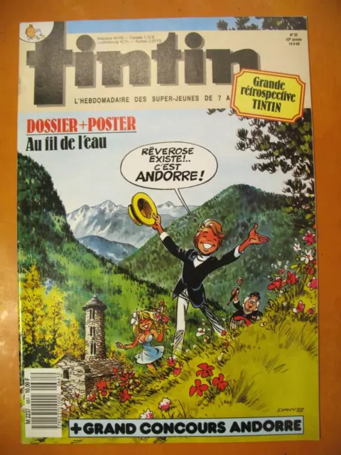 Le Journal de TINTIN N° 661 du 10/05/1988- Dossier + poster Au fil de l'eau