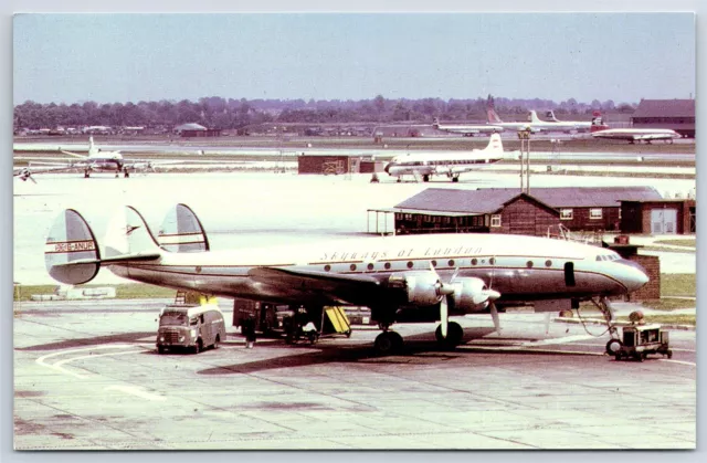 Airplane Postcard American Skyways Of London Airlines Lockheed Constellation CI8