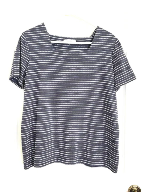 CORAL BAY WOMEN'S Short Sleeve Top Size 1X Blue & White Striped $10.99 ...