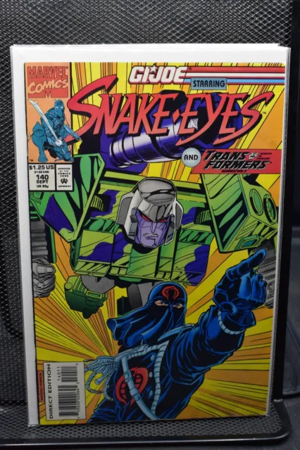 G.I. Joe A Real American Hero #140 Direct Marvel 1993 Snake Eyes Cobra 7.0