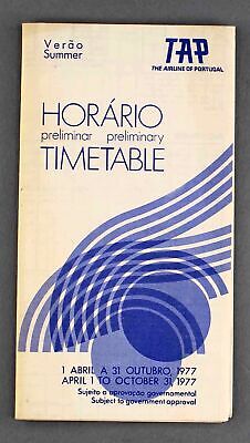 Tap Air Portugal Preliminary Airline Timetable Summer 1977