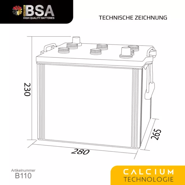 BSA LKW Batterie 110Ah 800A/EN 12V Nato Block Unimog Mercedes MAN 100Ah 125Ah 3