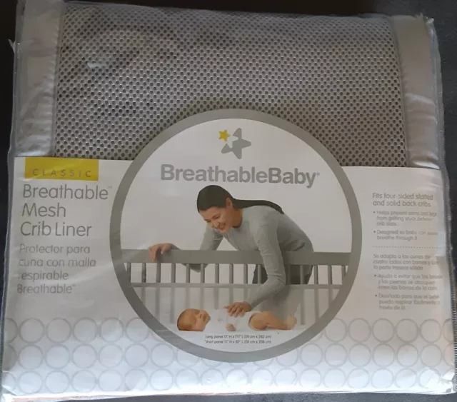 BreathableBaby Breathable Mesh Liner – Classic Collection – Gray NEW Unopened