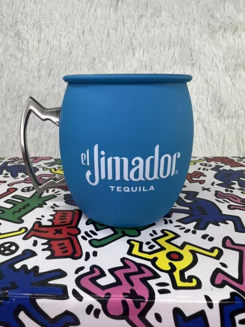 El Jimador Tequila Blue Moscow Mule Cup Drink Mug White Logo Agave NEW IN BOX