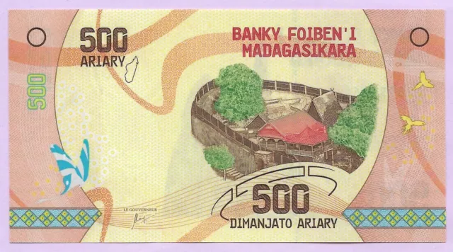 500 Ariary MADAGASCAR 2017, P-99a, UNC / Ambohimanga, Irodo (Antsaranana), Zébu