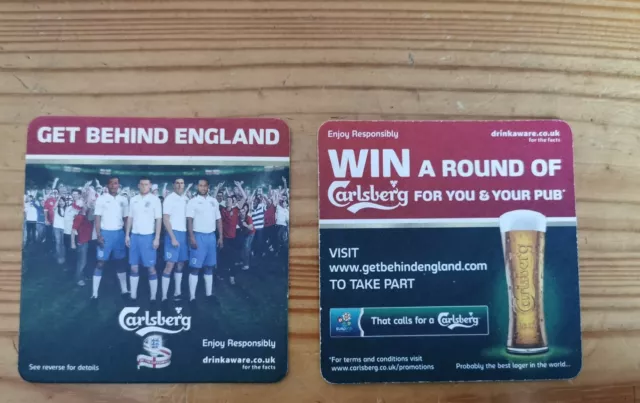 Carlsberg   England  Beer Mat ...New...x2.....