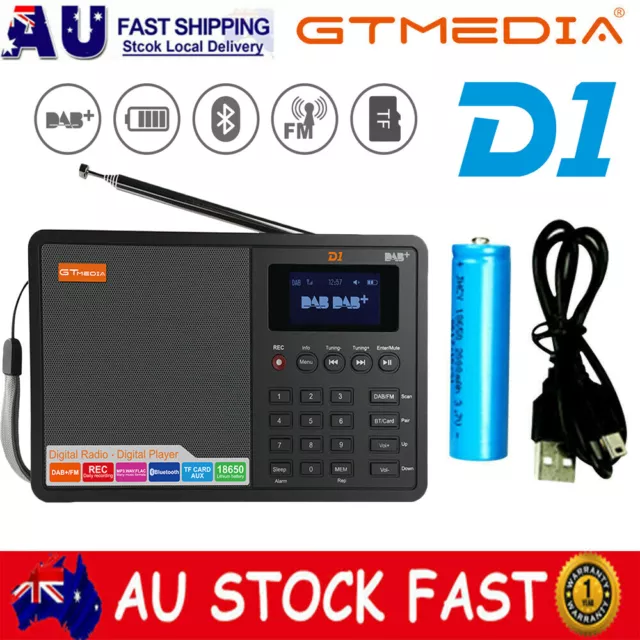 D1 Portable Retro FM Radio SD/USB MP3 Player Rechargeable Digital Stereo Speaker
