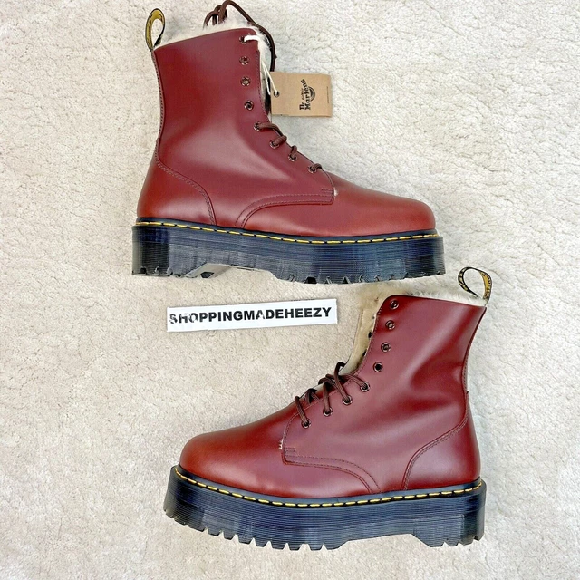 [US 12] DR DOC MARTENS JADON FL FAUX FUR Leather Lined Platform Boots Brown