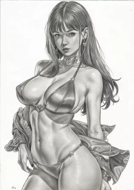 VAMPIRELLA - PIN UP ART - (09" x 12") by ALAN BORGES - ArtinUp