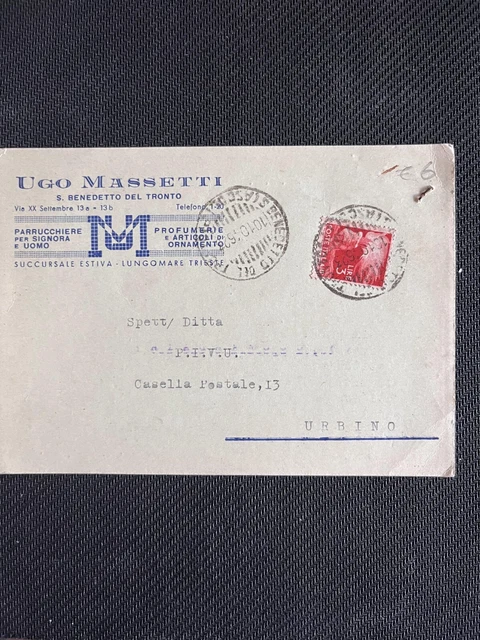 Cartolina  S.benedetto Del Tronto -Testatina U.massetti Profumi - Viaggiata 1946