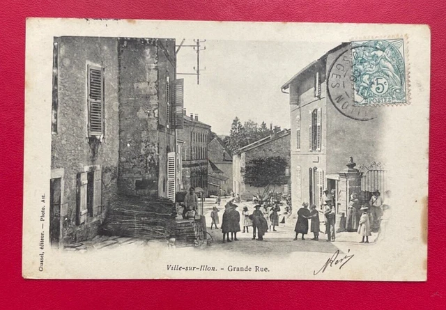 CPA. Ville-sur-Illon - Grande Rue Photo Postcard Animated. 1906 Circulated