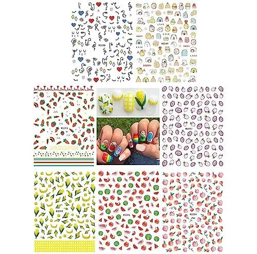 1000+Pièces Fruit nail sticker Mwoot Nail Autocollant Stickers Ongles Forme F...