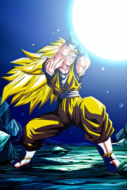 Dragon Ball Poster DBS Goku SSJ Blue Fight Pose 12inx18in Free Shipping