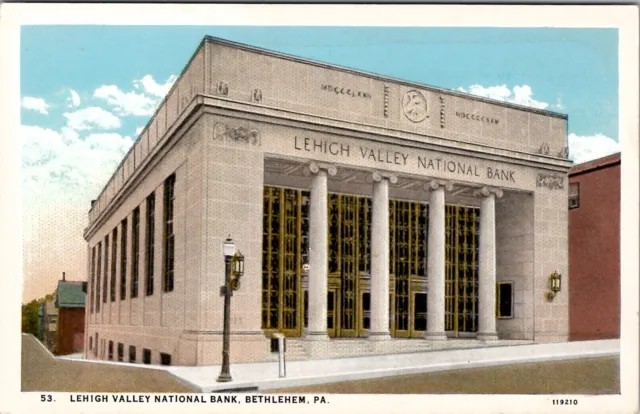 Bethlehem Pennsylvania Lehigh Valley National Bank Postcard Z11