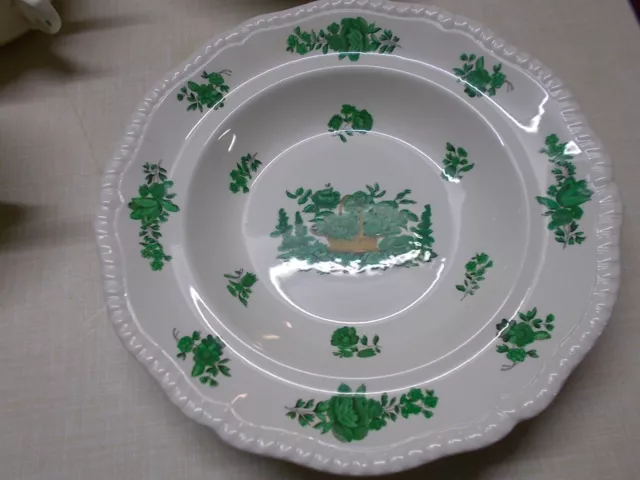 Spode Copeland England green Basket grüner Korp Suppenteller 10x Einzel  23,5cm