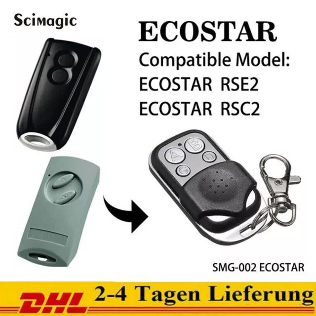 2xErsatz Handsender Fernbedienung für Ecostar RSE2 / Ecostar RSC2 | 433,92Mhz