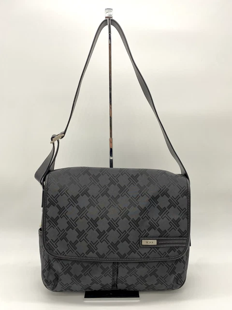 Tumi Ballistic Nylon w/Leather Trim Messenger Bag 13" (Black)