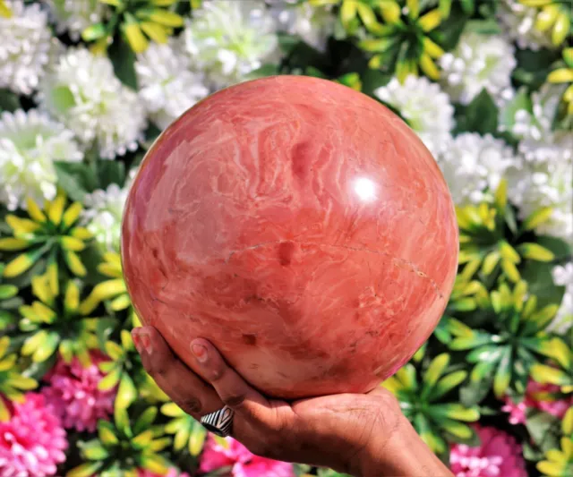Huge & Large 215mm Pink Bustamite Chakra Stone Healing Power Reiki Sphere Ball