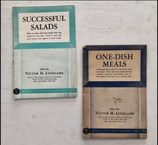 Vintage 1940s Recipe Booklets One Dish Meals Successful Salads Set of 2