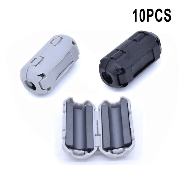 Set 6 Anneaux Ferrite Aiqeer - Suppresseur Bruit EMI/RFI Pour Câbles Audio, USB, HDMI - 3.5/5/7mm